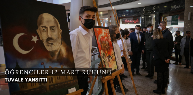 Öğrenciler İstiklal Marşı ''ruhunu'' Tuvale Aktardı