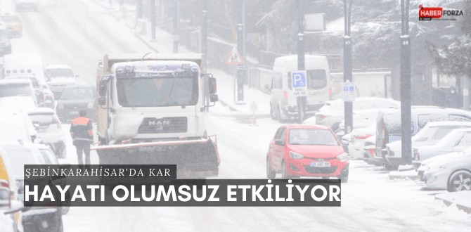 Şebinkarahisar'da kar hayatı olumsuz etkiliyor