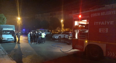 Çorum'da park halindeki otomobil kundaklandı
