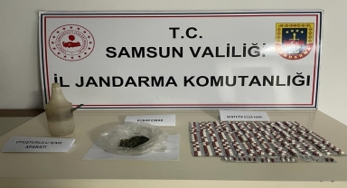 Samsun'da iş yerinde uyuşturucu bulunan şüpheli gözaltına alındı