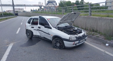 Samsun'da otomobilin bariyere çarptığı kazada 1 kişi yaralandı