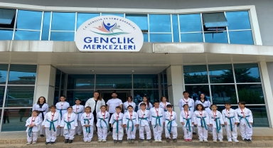 Alaçam'da tekvando sarı yeşil kuşak terfi sınavı yapıldı