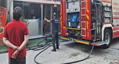 Samsun'da iş yerinin bacasında çıkan yangın hasara neden oldu