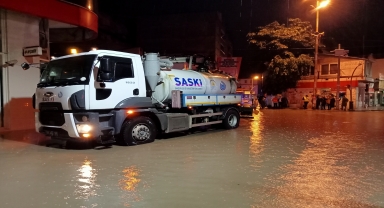 Samsun'da yağışlar nedeniyle Terme Çayı taştı