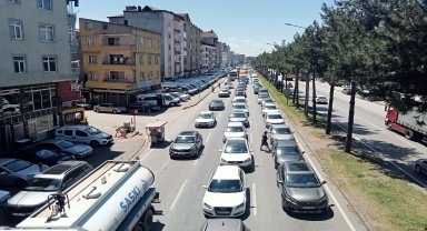 Samsun-Ordu kara yolunda trafik yoğunluğu