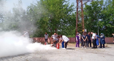 Alaçam Devlet Hastanesi'nde yangın tatbikatı yapıldı