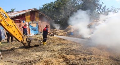 Amasya'da yangın sonucu 10 ton saman kullanılamaz hale geldi