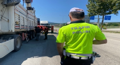 Düzce'de seyir halindeki tırda çıkan itfaiye söndürüldü