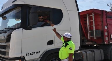 Gümüşhacıköy'de ağır vasıta araçları denetlendi