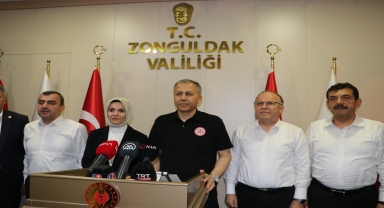 İçişleri Bakanı Yerlikaya, selden etkilenen Zonguldak'ta konuştu:
