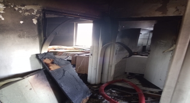 Merzifon'da apartman dairesinde çıkan yangın söndürüldü