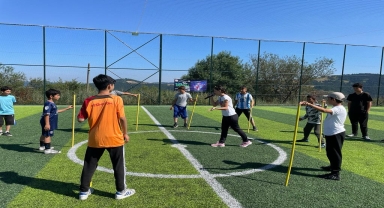 Alaçam'ın Gezici Mobil Spor Okulu Kur'an kursu öğrencilerini ağırladı