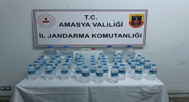Amasya'da 44 litre sahte içki ele geçirildi