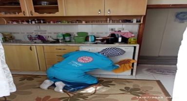 Gerze'de yaşlıların evleri temizlenerek, kişisel bakımları yapıldı