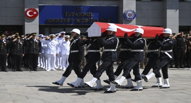Kağıthane'de şehit olan polis memuru için tören düzenlendi