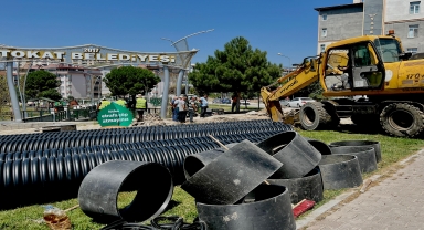 Tokat Belediyesi yağmur suyu hattı çalışmalarına devam ediyor