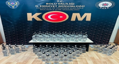 Bolu'da lokantada 83 şişe sahte içki ele geçirildi