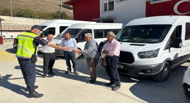 Havza'da jandarma öğrenci servislerini denetledi