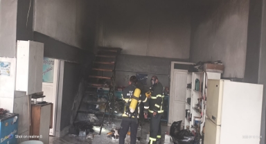 Merzifon'da iş yerinde çıkan yangın söndürüldü