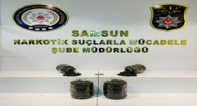 Samsun’da durdurulan yolcu otobüsünde 7,5 kilogram uyuşturucu ele geçirildi