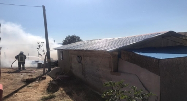 Suluova'da bağ evi yangın sonucu kullanılmaz hale geldi