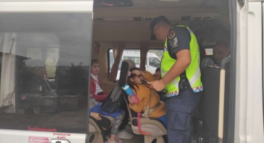 Amasya'da okul servis araçlarının denetimi devam ediyor