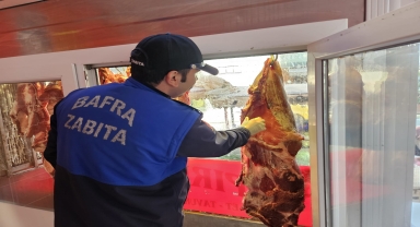 Bafra'da zabıta ekipleri kasapları denetledi