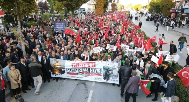 Çorum'da vatandaşlar İsrail'e