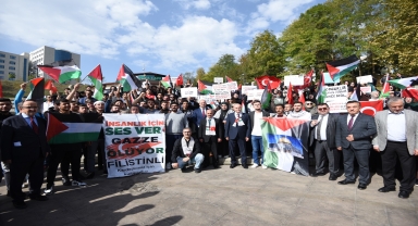 Düzce Üniversitesi'nde İsrail'in Filistinlilere yönelik saldırıları protesto edildi