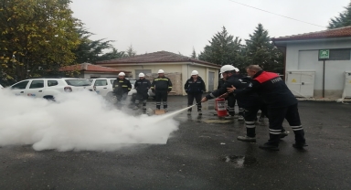 Merzifon'da yangın eğitimleri devam ediyor