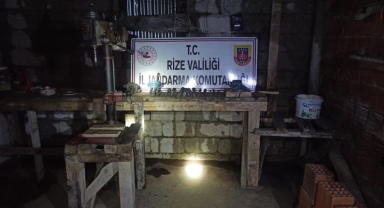 Rize'de 2 kaçak silah atölyesine düzenlenen operasyonda 2 kişi yakalandı