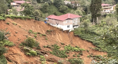 Rize'de şiddetli yağışın ardından hasar tespiti sürdü