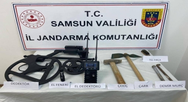 Samsun'da kaçak kazı yapan 4 şüpheli gözaltına alındı