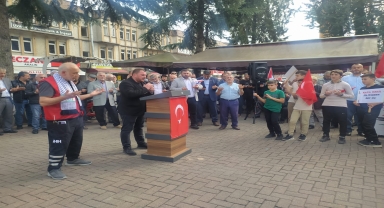 Terme'de Filistin'e destek yürüyüşü yapıldı