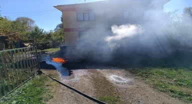 Yeniçağa'da yağ tankında çıkan yangın söndürüldü