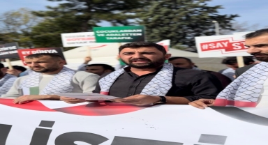 Çorum'da AK Parti Gençlik Kolları üyeleri İsrail'in Gazze'ye saldırılarını protesto etti