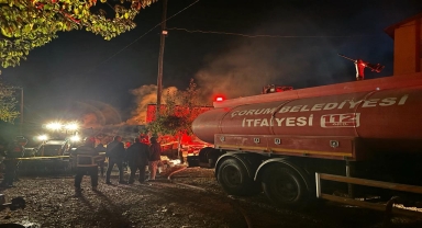 Çorum'da bir evde çıkan yangın hasara neden oldu