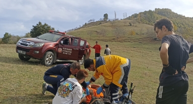 Tokat'ta bisikletle yamaçtan yuvarlanan kişi yaralandı
