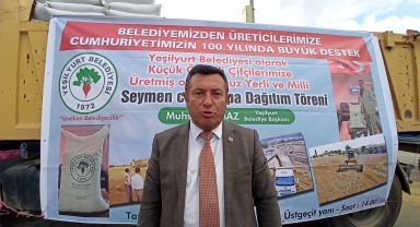 Yeşilyurt Belediyesinden çiftçilere 20 ton arpa tohumu desteği