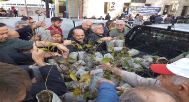 Zonguldak'ta vatandaşlara fidan dağıtıldı