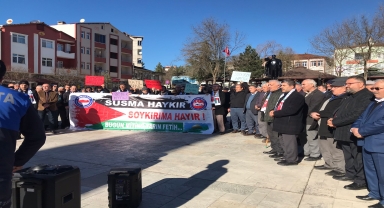 Asarcık'ta Filistin'e destek yürüyüşü yapıldı
