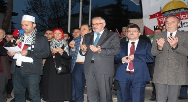 Bafra'da Filistin'e destek yürüyüşü düzenlendi