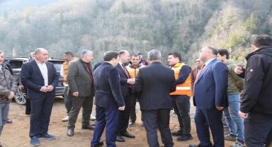 Giresun Valisi Serdengeçti Espiye-Ericek grup yolunda incelemelerde bulundu