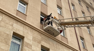 Gümüşhacıköy'de Gençlik ve Spor Bakanlığı Yurdu'nda yangın tatbikatı