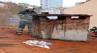 Kastamonu'da çıkan baca yangını söndürüldü