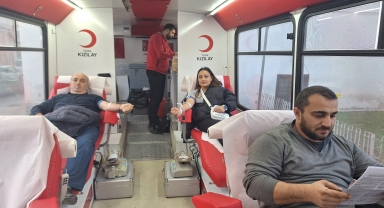 Samsun'da gezici kan bağış aracıyla bağış alınıyor