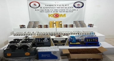 Samsun'da kaçak tütün ve sigara operasyonunda 2 zanlı yakalandı