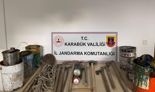 Karabük'te kaçak kazı yapan 7 şüpheli suçüstü yakalandı