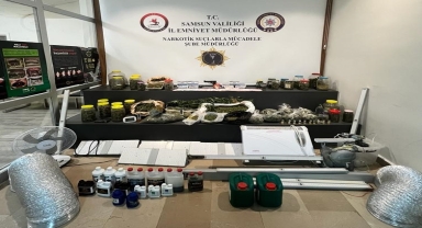 Samsun'da evlerini uyuşturucu imalatına çevirdikleri belirlenen 4 şüpheli yakalandı