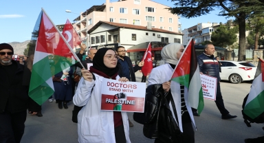 Samsun ve Amasya'da sağlık çalışanları Gazze'ye destek için